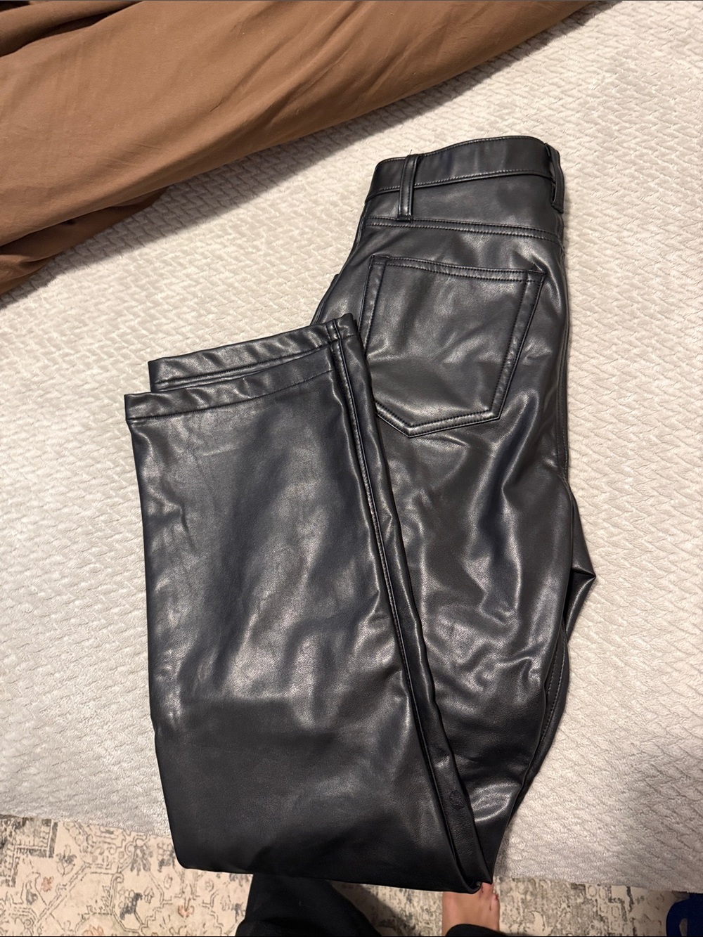 Women’s Black Faux Leather Pants - Classic Stretch Fit